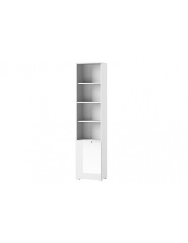 Bibliothèque palette et MDF 1 porte Big Gabrielle 12 Blanc, l50xA35xH216 cm du meilleur 