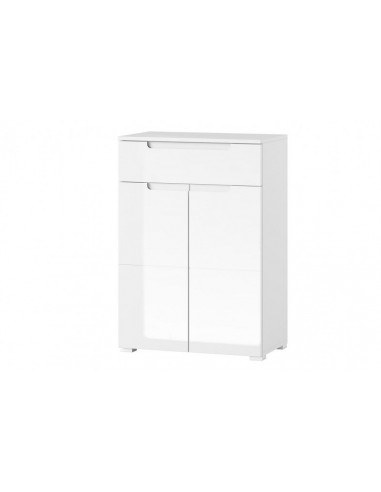 Meuble bois et MDF 1 tiroir et 2 portes Gabrielle 19 Blanc, l70xA40xH101 cm votre restaurant rapide dans 