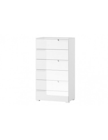 Meuble bois et MDF 6 tiroirs Gabrielle 3 Blanc, l65xA40xH119 cm les muscles