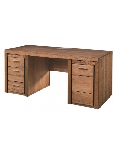 Table de bureau en placage et aggloméré, avec 3 tiroirs et 1 porte Velvet 37 Chêne Rustique, L177xl80xH78 cm 2024