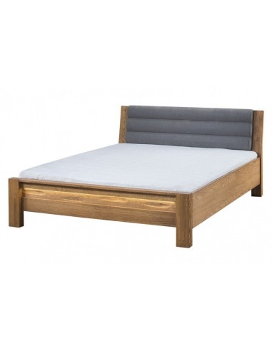 Lit en placage et aggloméré, recouvert de tissu Gris Velvet / Rustic Oak l'achat 