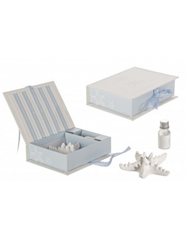 Set d'aromathérapie, 2 pièces dans une boîte cadeau, Ocean Bleu / Blanc, L15xl11,5xH4 cm de votre