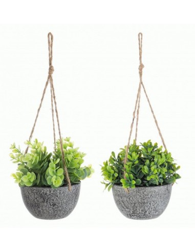 Plante artificielle suspendue en pot Pumila Vert / Gris, Modèles Assortis, Ø10,5xH13 cm Pour