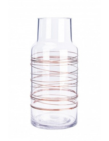 Vase décoratif en verre Shiva S Transparent / Cuivre, Ø11,1xH25 cm online