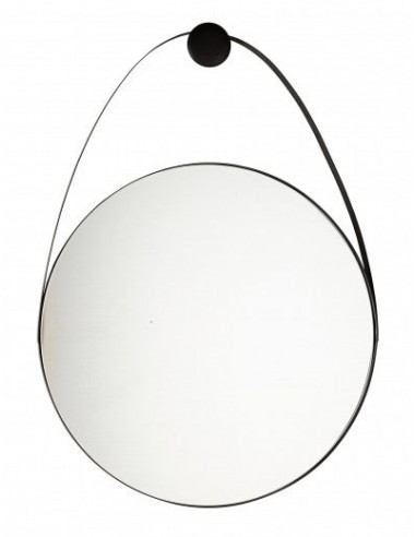 Miroir déco avec cadre en métal Keiran Medium Noir, l61xH88 cm offre 