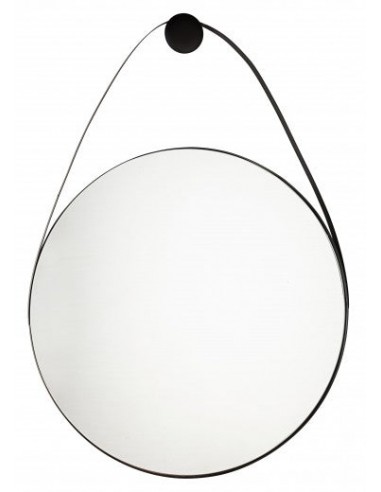 Miroir déco avec cadre en métal Keiran Tall Noir, l75xH107 cm brillant des détails fins