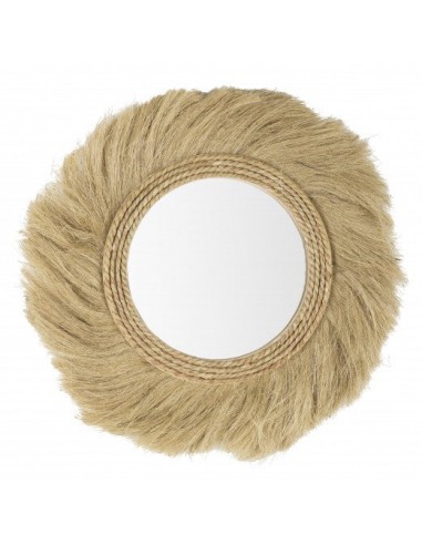 Miroir décoratif avec cadre en MDF et jute Turkana Natural, Ø60 cm ouvre sa boutique