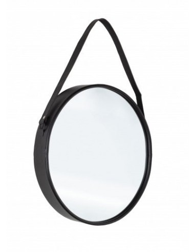 Miroir décoratif avec cadre en métal Rind Oval Noir, l41xH51 cm Le MVP de beaucoup