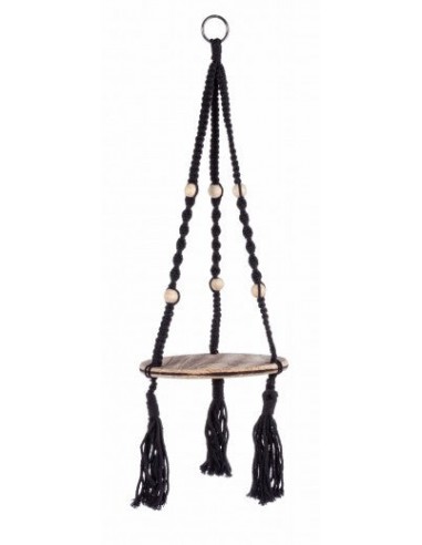 Pot à suspendre, bois de Paulownia, Péruvien Rond Noir, Ø25xH87 cm 50-70% off 