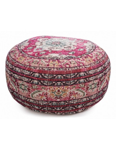 Tabouret Tamil Tango en coton multicolore, Ø60xH25 cm pas cher chine