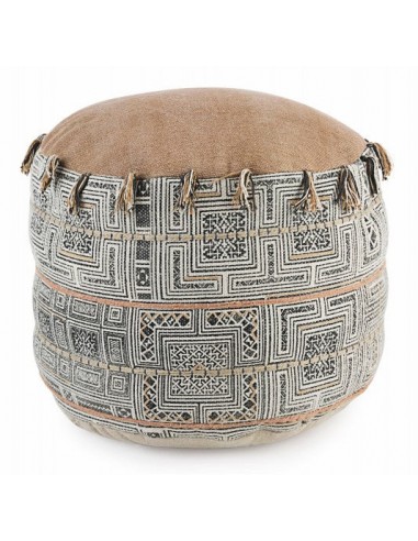 Tabouret Tilak Desert en coton beige, Ø50xH35 cm pas chere