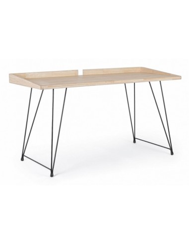 Bureau en caoutchouc et métal District Natural / Noir, L14xx61xH78 cm chez Cornerstreet bien 