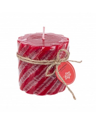 Bougie parfumée cylindrique Rustica Twist Rouge, Ø7,3xH7,5 cm shop