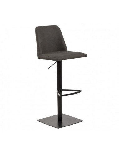 Tabouret de bar tapissé tissu et pied métal Avanja Anthracite / Noir, l43xA51xH107,5 cm les muscles