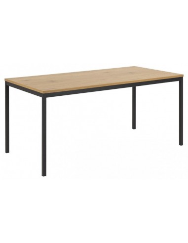 Table MDF et métal Seaford Large Chêne / Noir, L180xl90xH74 cm livraison gratuite