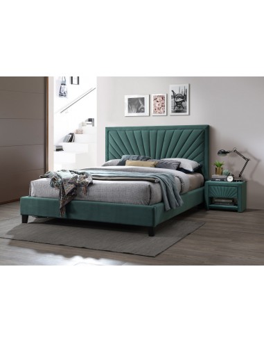 Lit tapissé de tissu Angelo, Velours Vert 50-70% off 